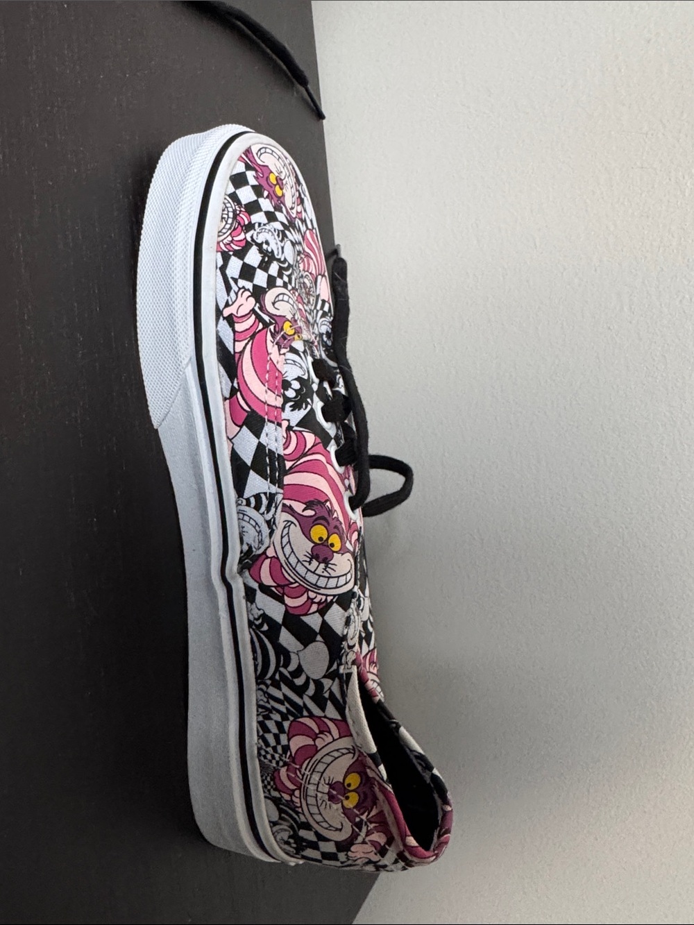 Vans Pink & Black Checkerboard Cheshire Cat Sneakers - Picture 7 of 9